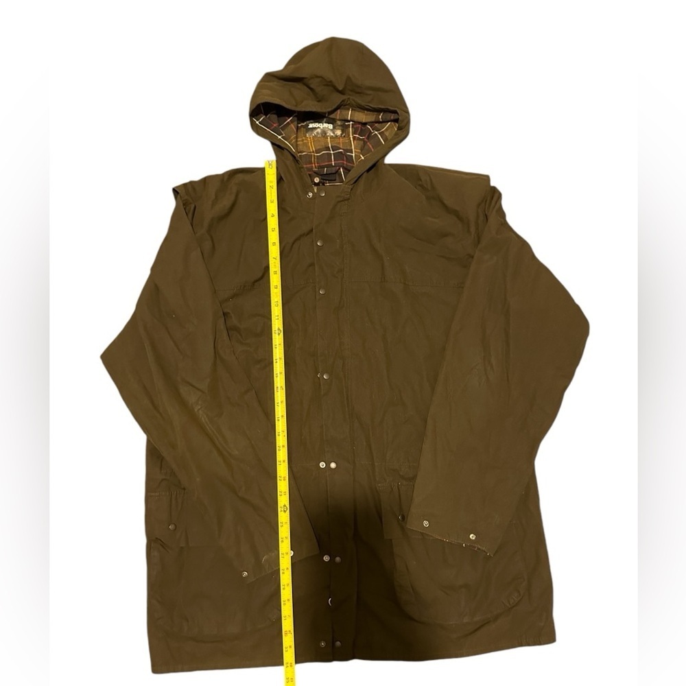 Men's Barbour Green Brown Lowland Hooded Jacket Coat Size Xlarge